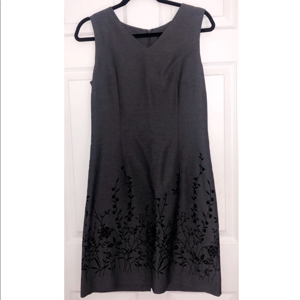 gray floral dress